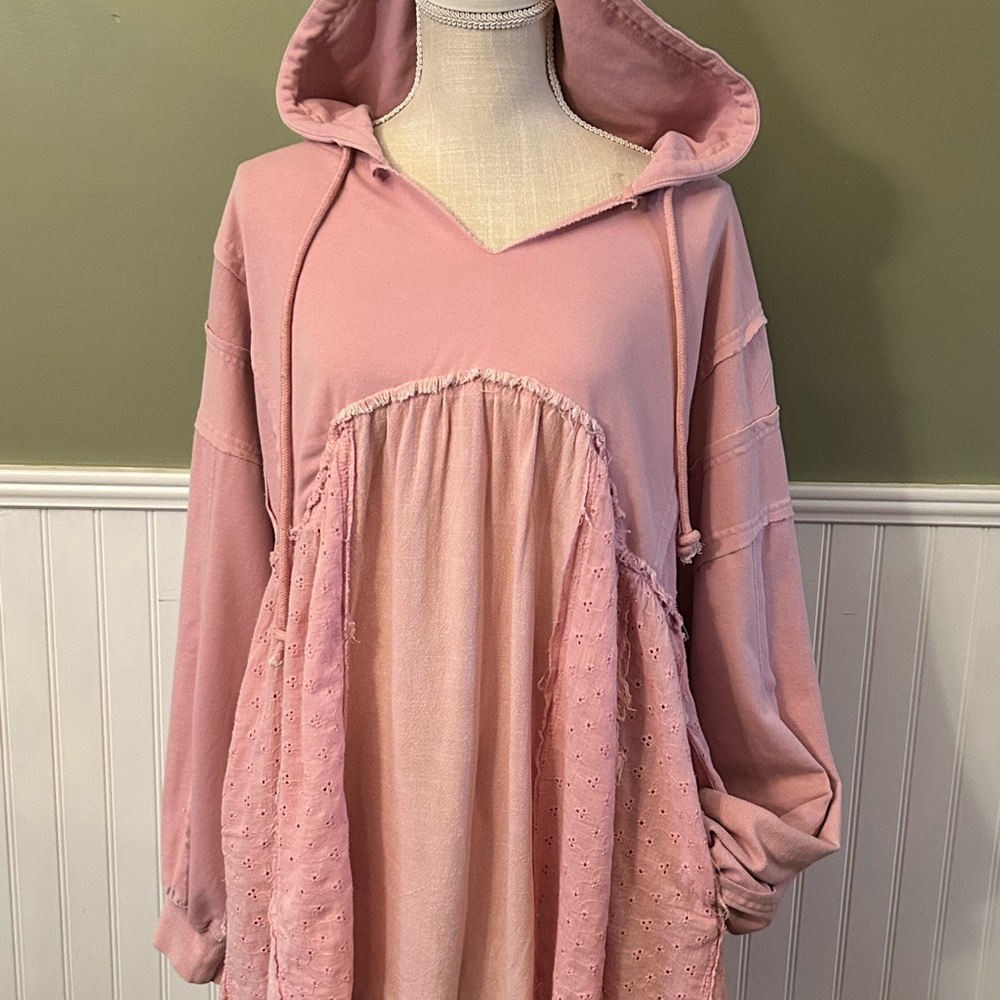 Pink Hooded Sweatshirt for Women